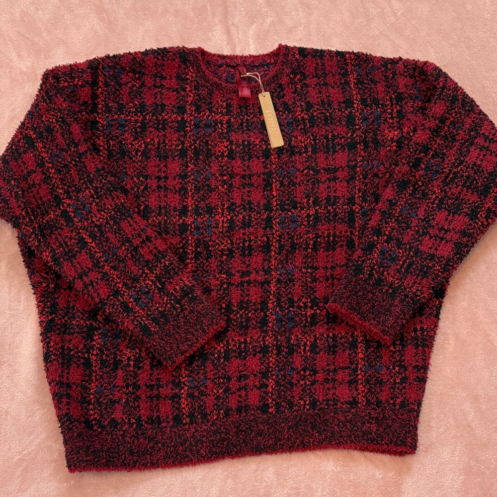 Skims cozy plaid pullover